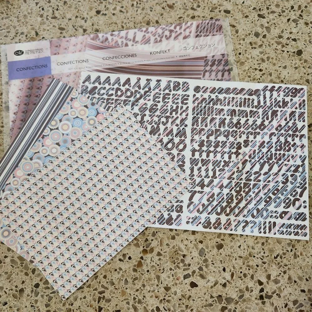 Creative Memories Confections Scrapbook Paper & Sticker Set Bundle Of 2 Sets